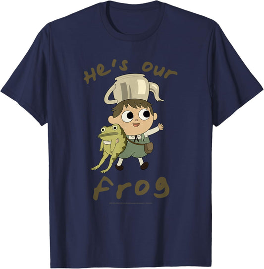 Over The Garden Wall He's Our Frog Cute Cottagecore Cartoon T-Shirt - T-Shirt | Navy