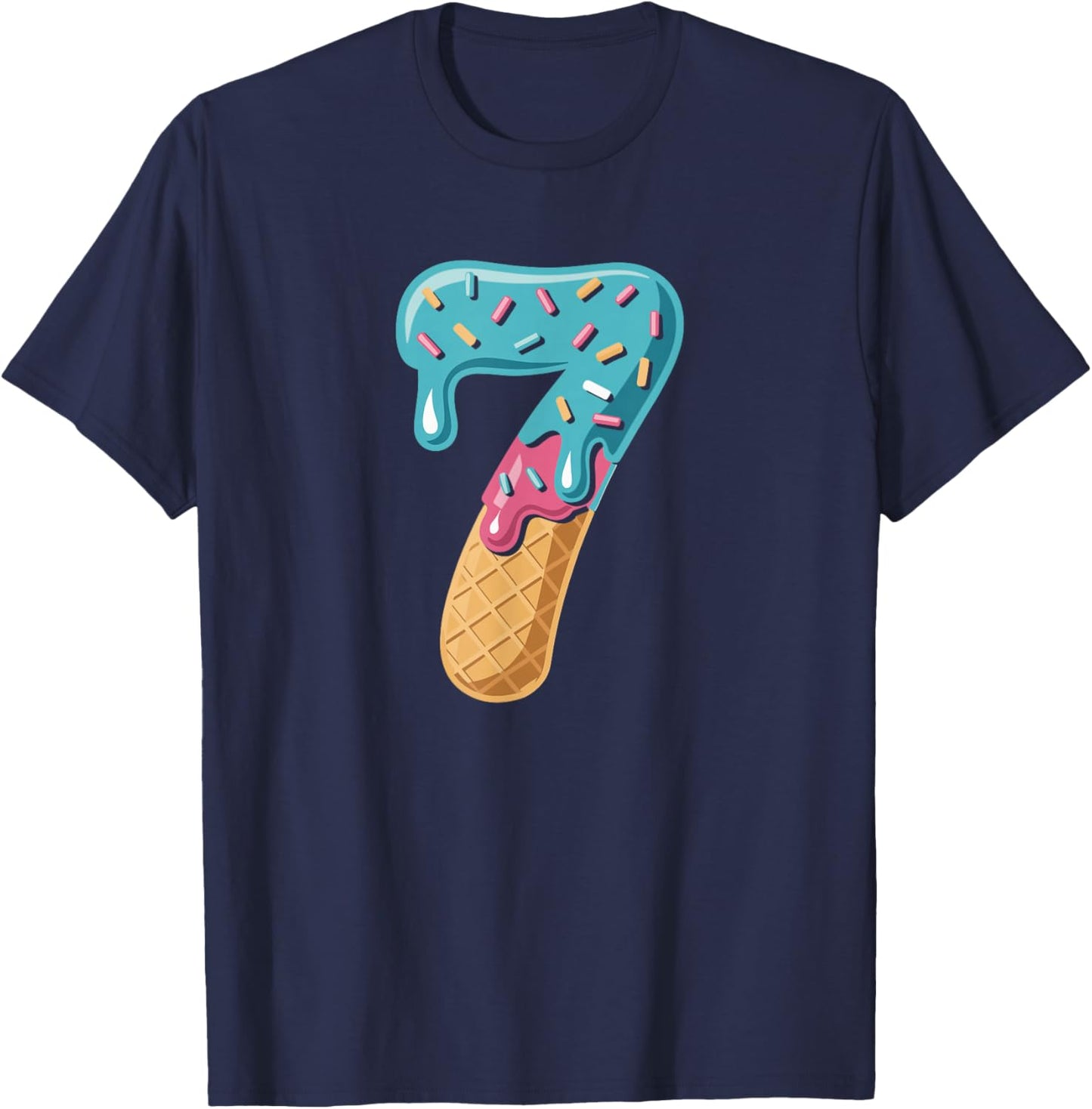 67 Ice Cream Drip Meme Funny Six Seven Matching Partner 2of2 T-Shirt - T-Shirt | Navy