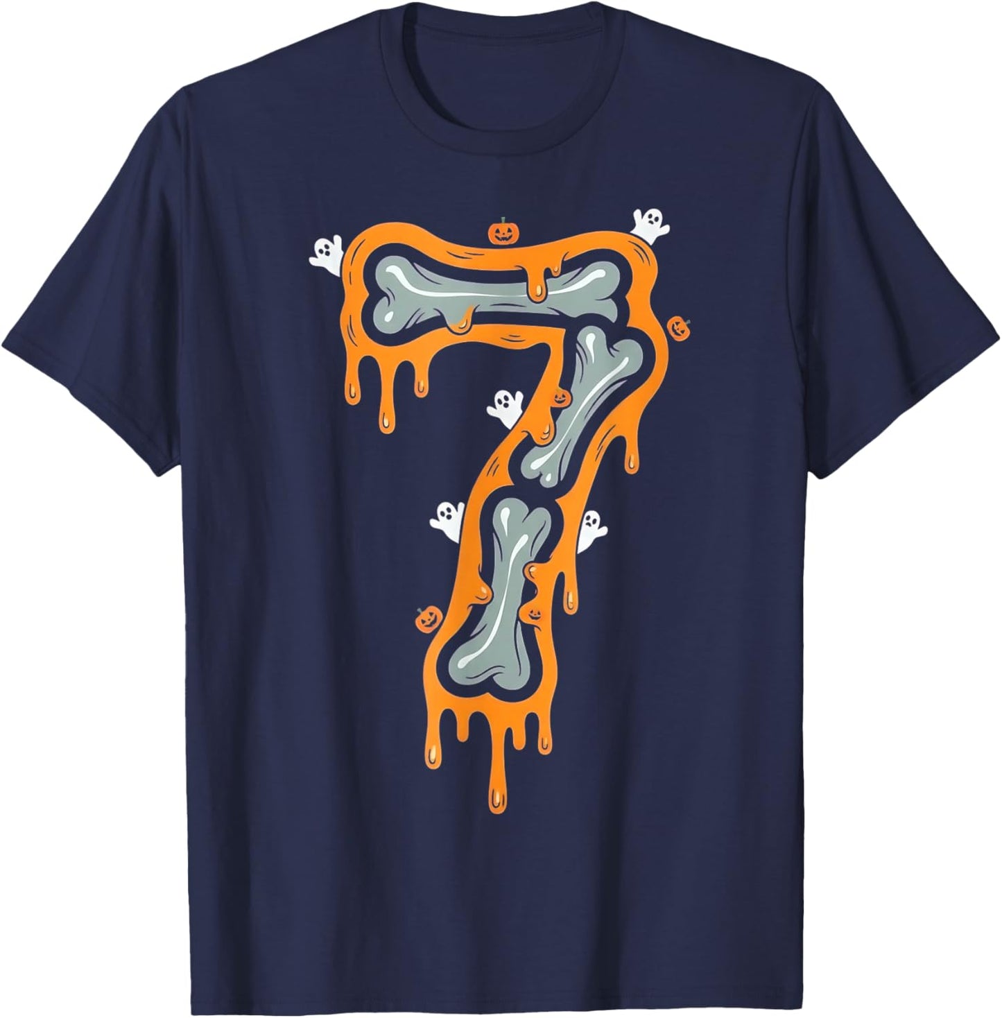 Six Seven Meme 6 7 Skeleton Halloween Costume Couple T-Shirt - T-Shirt | Navy