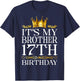 It's My Brother's 17th Birthday Happy Birthday 17 Years Old T-Shirt - T-Shirt | Navy