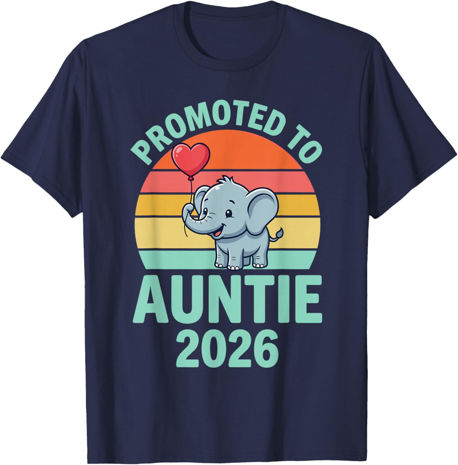 First Time Aunt Promoted Auntie 2026 New Baby Announcement T-Shirt - T-Shirt | Navy