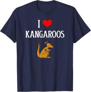 I Love Kangaroos I Heart Kangaroos Australian Kangaroo Lover T-Shirt - T-Shirt | Navy