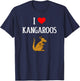 I Love Kangaroos I Heart Kangaroos Australian Kangaroo Lover T-Shirt - T-Shirt | Navy