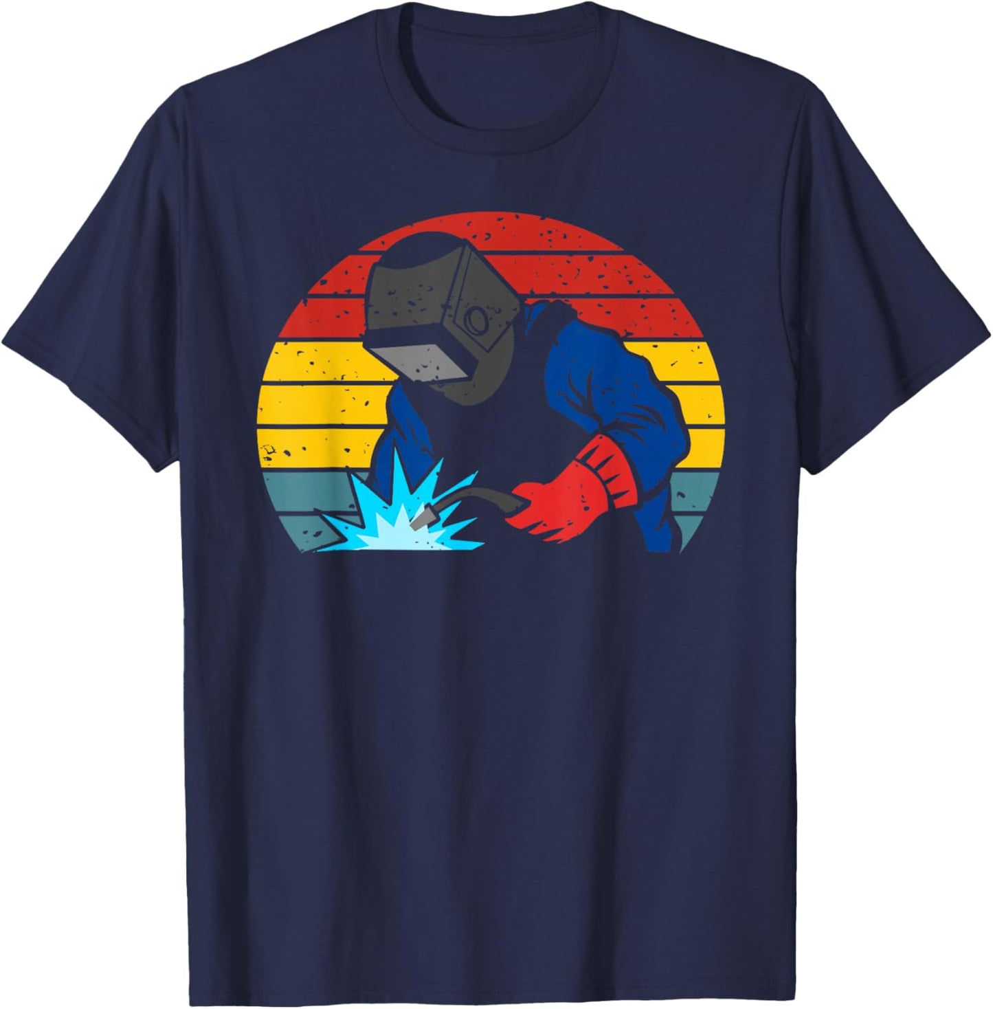Retro Vintage Welding Welder Dad Men T-Shirt - T-Shirt | Navy