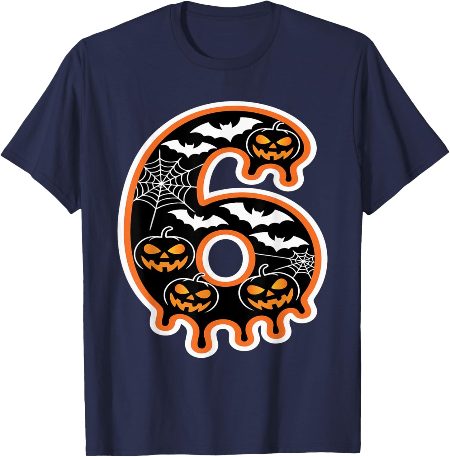 Funny Halloween Number Six Costume Couple Matching Design T-Shirt - T-Shirt | Navy