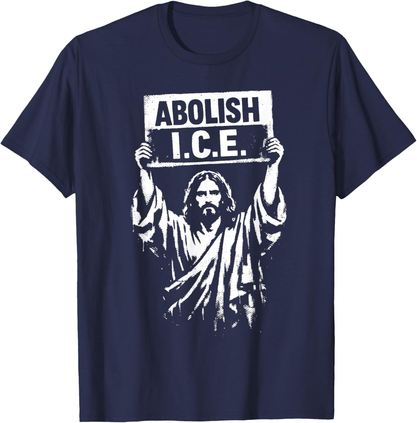 Retro Abolish ICE Jesus ICE Women T-Shirt - T-Shirt | Navy