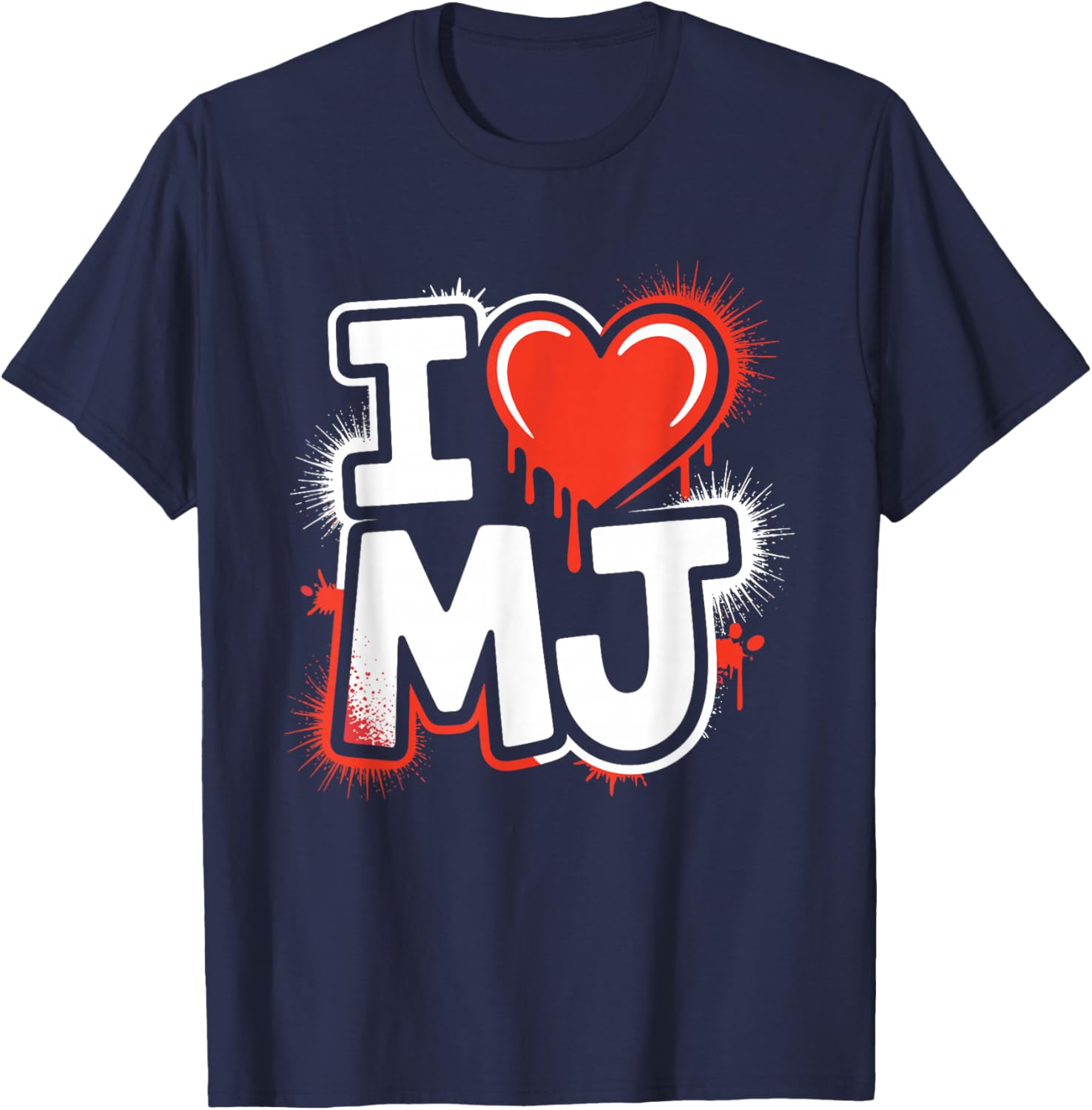 I Love MJ, I Heart MJ T-Shirt - T-Shirt | Navy