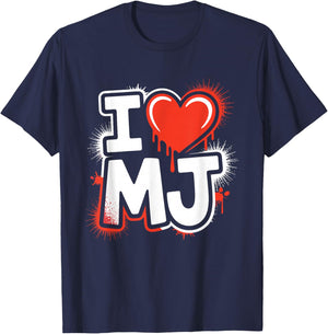 I Love MJ, I Heart MJ T-Shirt - T-Shirt | Navy