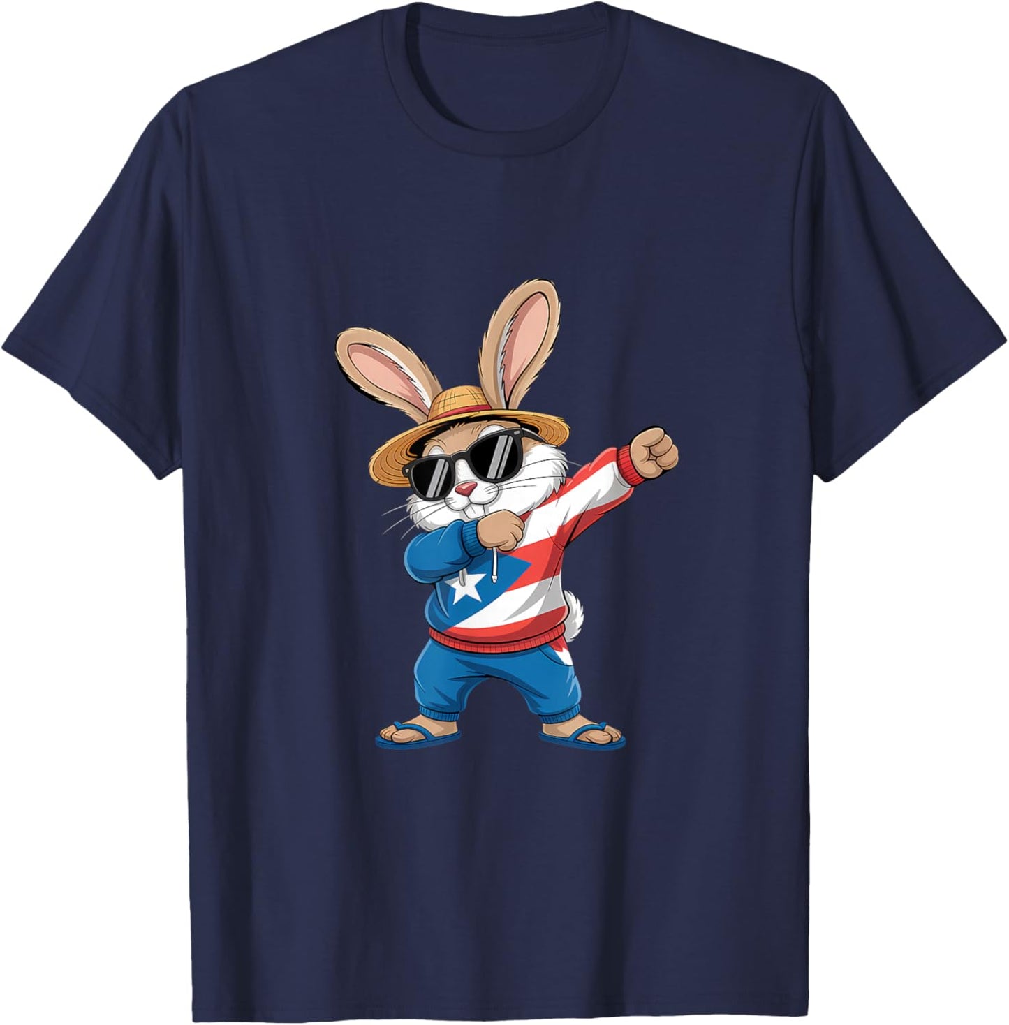 Puerto Rico Bunny Puerto Rican Flag Rabbit T-Shirt - T-Shirt | Navy