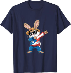 Puerto Rico Bunny Puerto Rican Flag Rabbit T-Shirt - T-Shirt | Navy