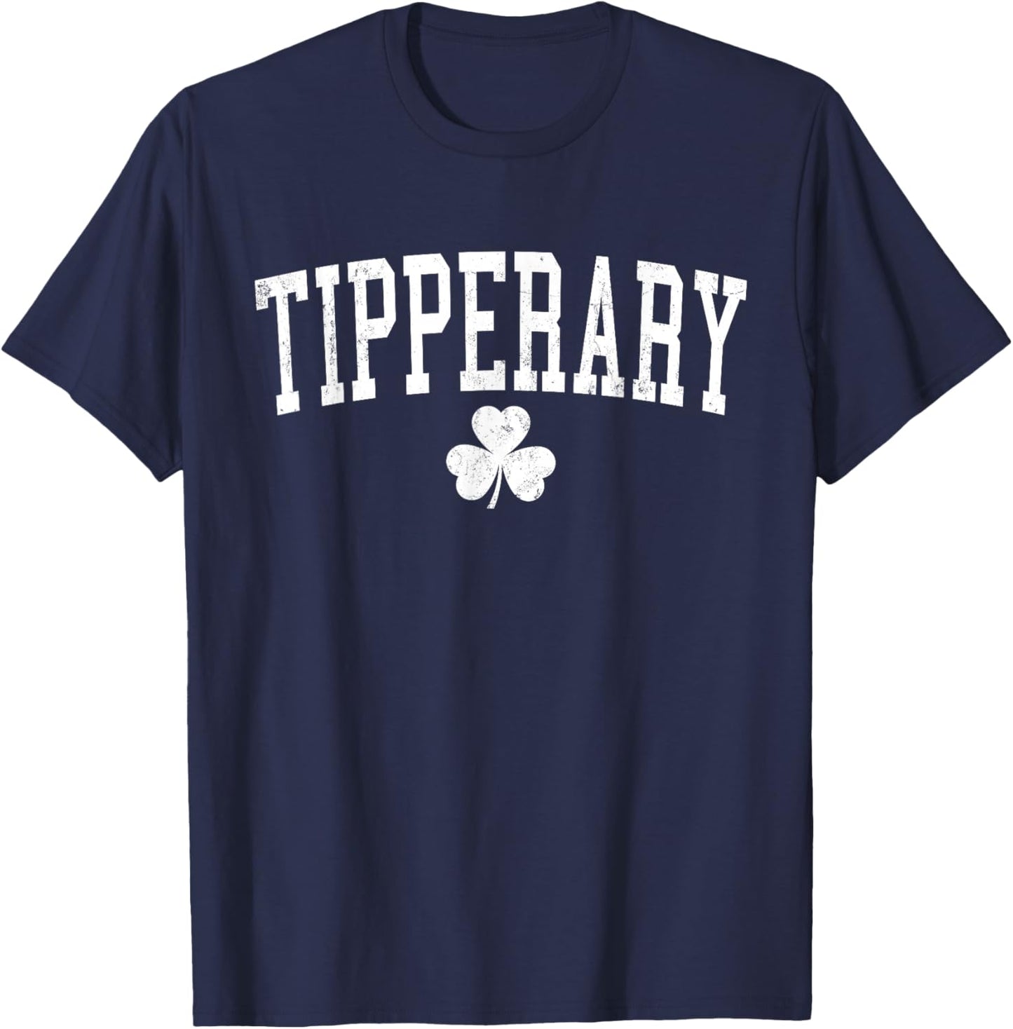 Tipperary Ireland St Patricks Day Retro Distressed Shamrock T-Shirt - T-Shirt | Navy