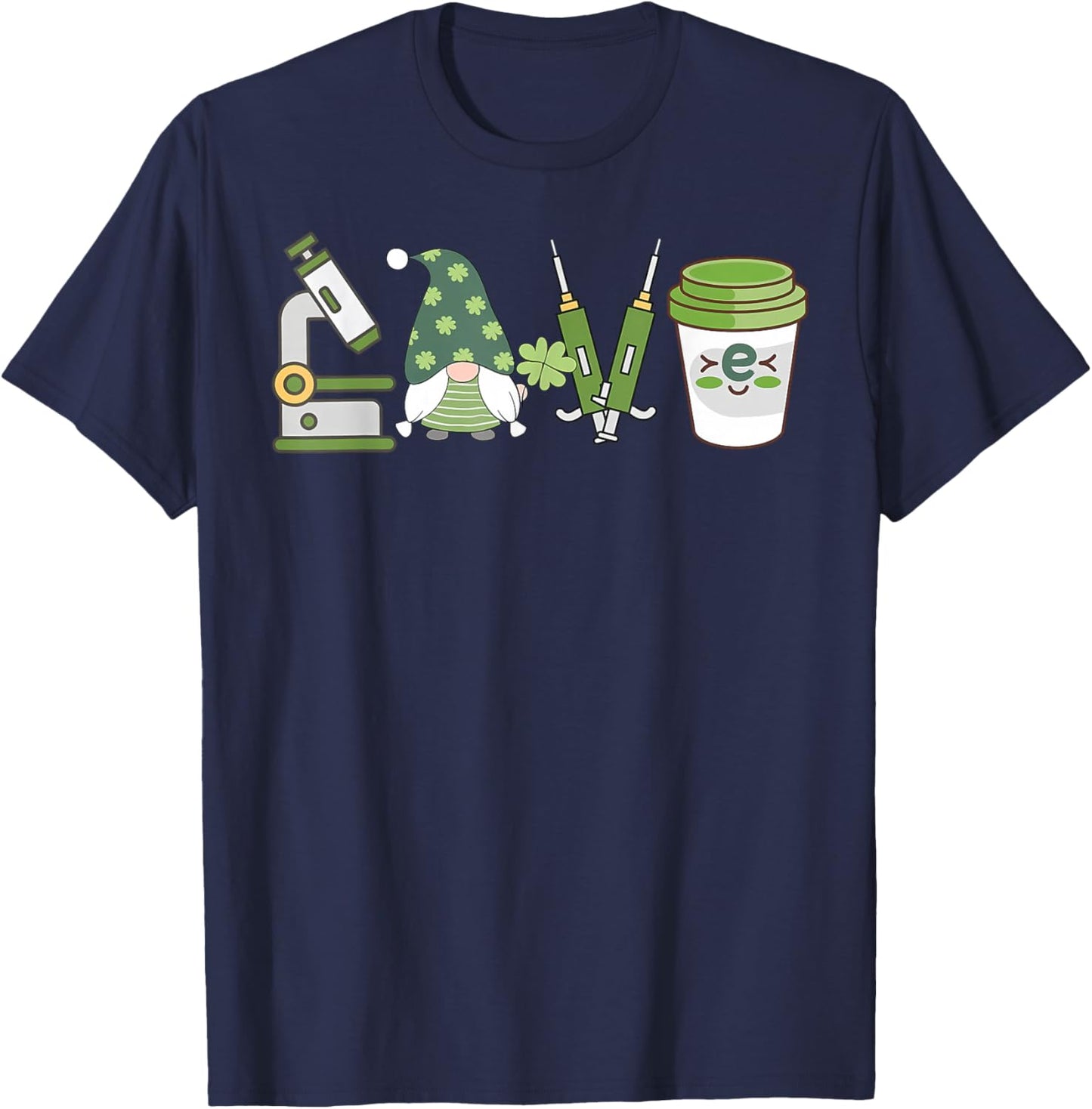 Laboratory St. Patricks Day Gomes Medical Lab Science Tech T-Shirt - T-Shirt | Navy