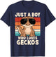 Just A Boy Who Loves Geckos Funny Leopard Gecko Lizard Kids T-Shirt - T-Shirt | Navy
