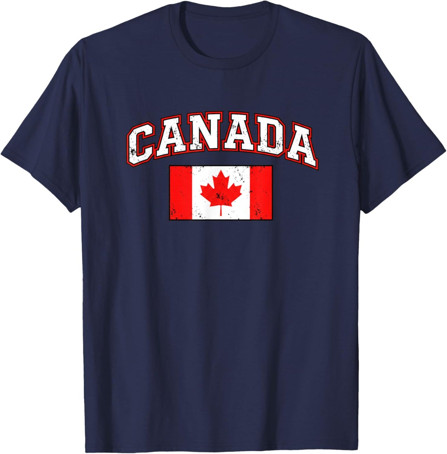 Canada Kids Vintage Maple Leaf Flag Youth Canadian Pride T-Shirt - T-Shirt | Navy