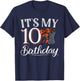 Orange Coquette Basketball It's My 10 Years Girl Bday Party T-Shirt - T-Shirt | Navy