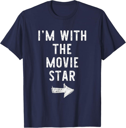I’m with The Movie Star Funny Halloween Couple Costume T-Shirt - T-Shirt | Navy