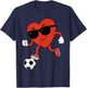 Valentines Day Soccer Heart Playing Soccer Boys Kids T-Shirt - T-Shirt | Navy