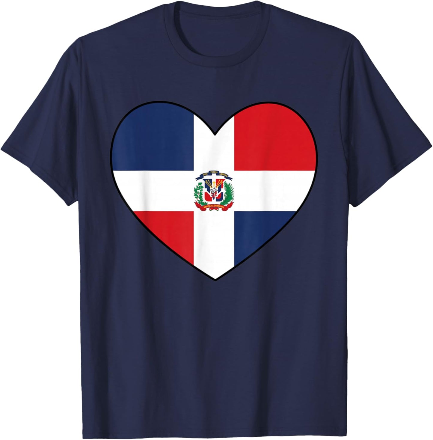 Dominican Republic Flag Patriotic Heart Men Women Kids T-Shirt - T-Shirt | Navy