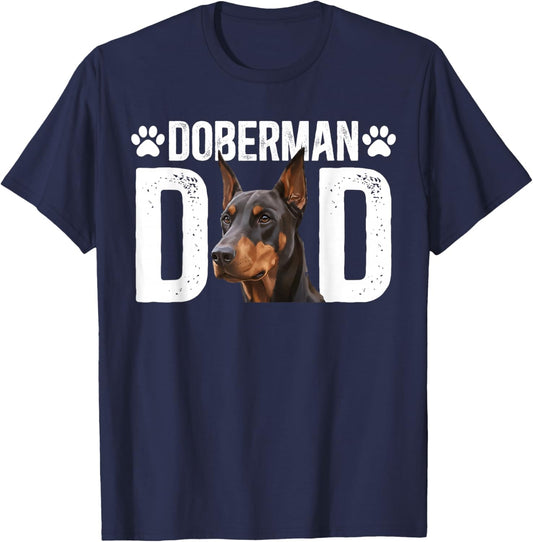 Doberman Dad Proud Dad of A Doberman Pinscher Dad T-Shirt - T-Shirt | Navy