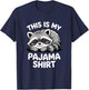 Cute Sleeping Raccoon Pajama Funny Bedtime T-Shirt - T-Shirt | Navy
