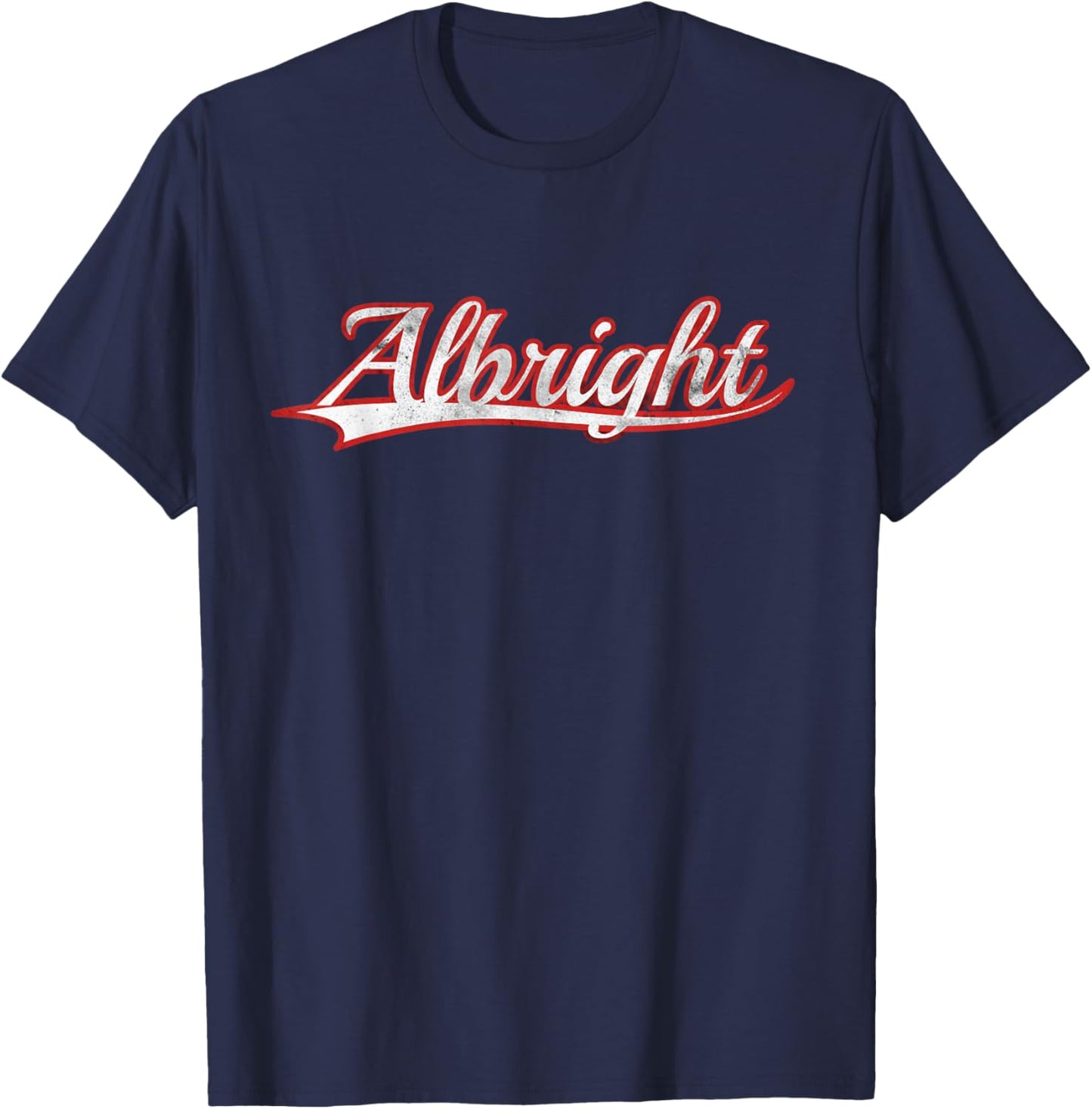 Albright Reading Pennsylvania Area Vintage Varsity Throwback T-Shirt - T-Shirt | Navy