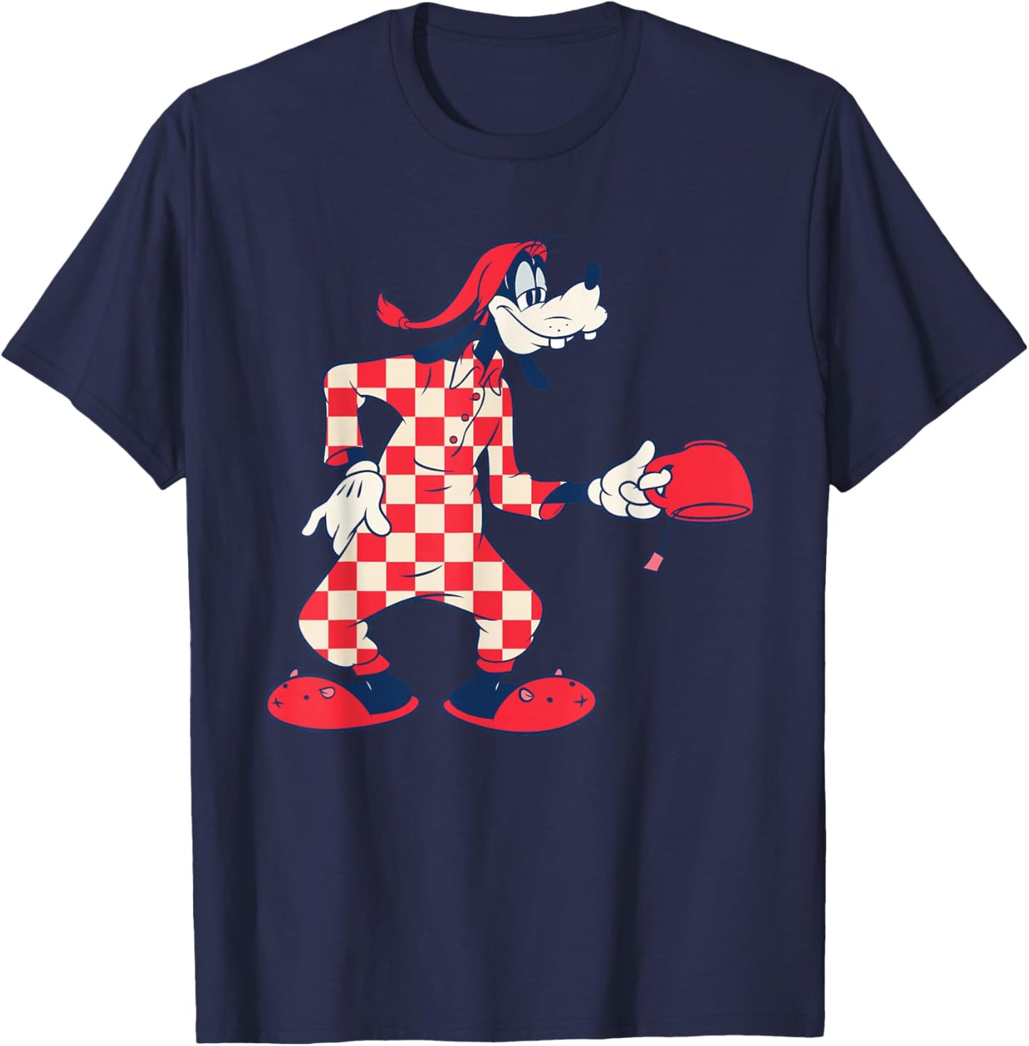 Disney Goofy Checkered Pajamas Slumber Party PJs Pose T-Shirt - T-Shirt | Navy