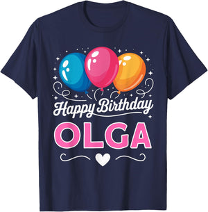 Happy Birthday Olga T-Shirt - T-Shirt | Navy