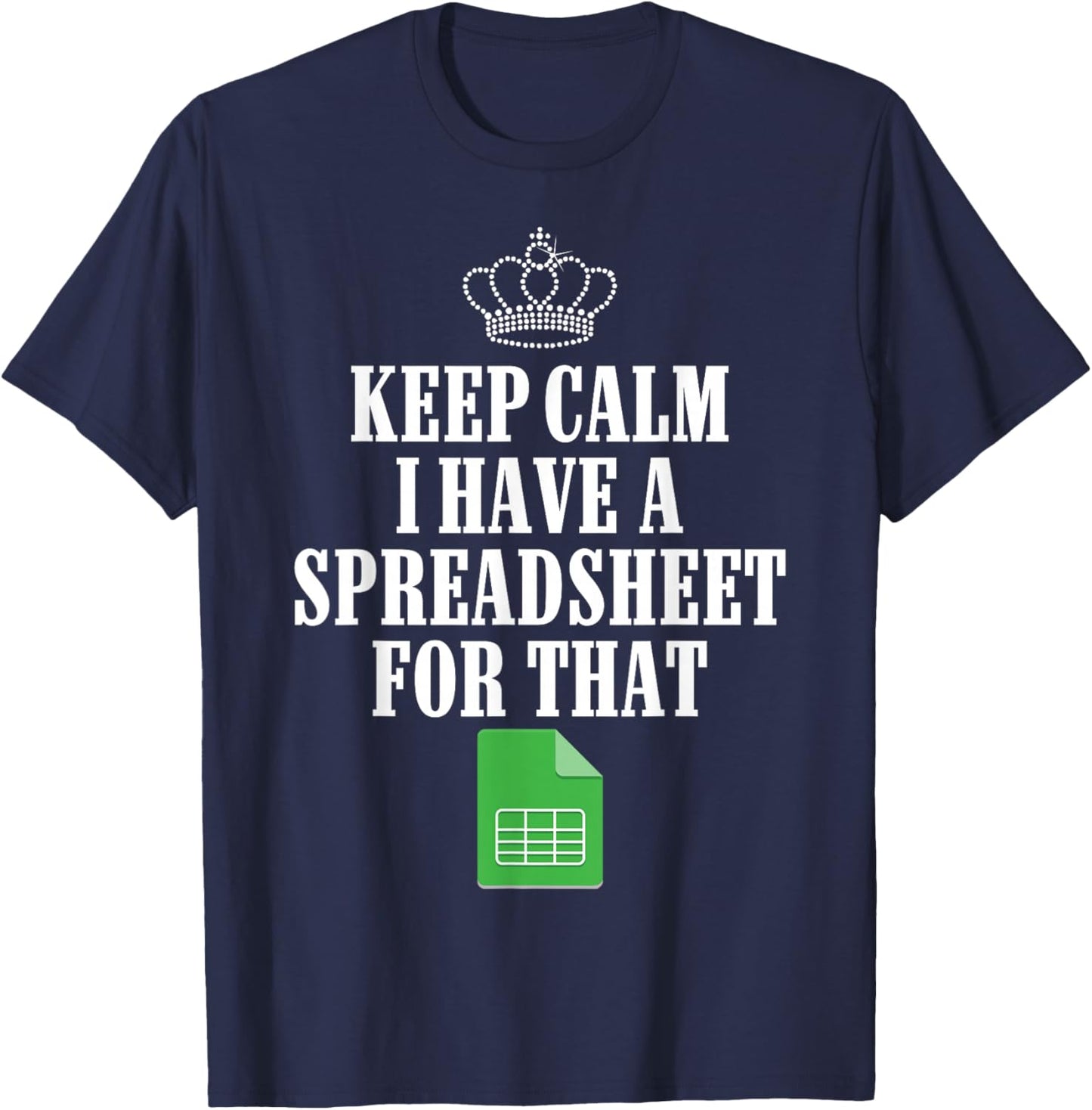Funny Accounting Art Women Spreadsheets Accountant T-Shirt - T-Shirt | Navy