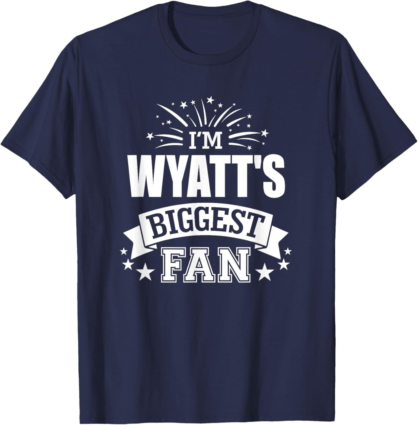 Wyatt Personalized Name Sports Fan Birthday Graduation T-Shirt - T-Shirt | Navy