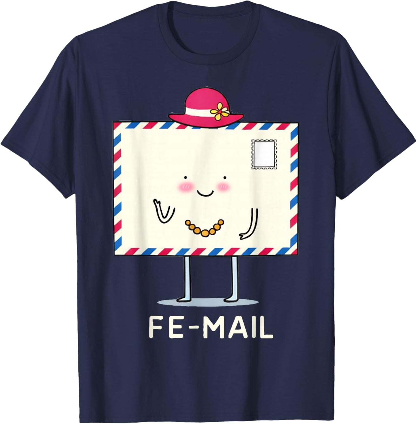 Funny Valentines Couple Matching Mail Fe-Mail Humor Pun Joke T-Shirt - T-Shirt | Navy