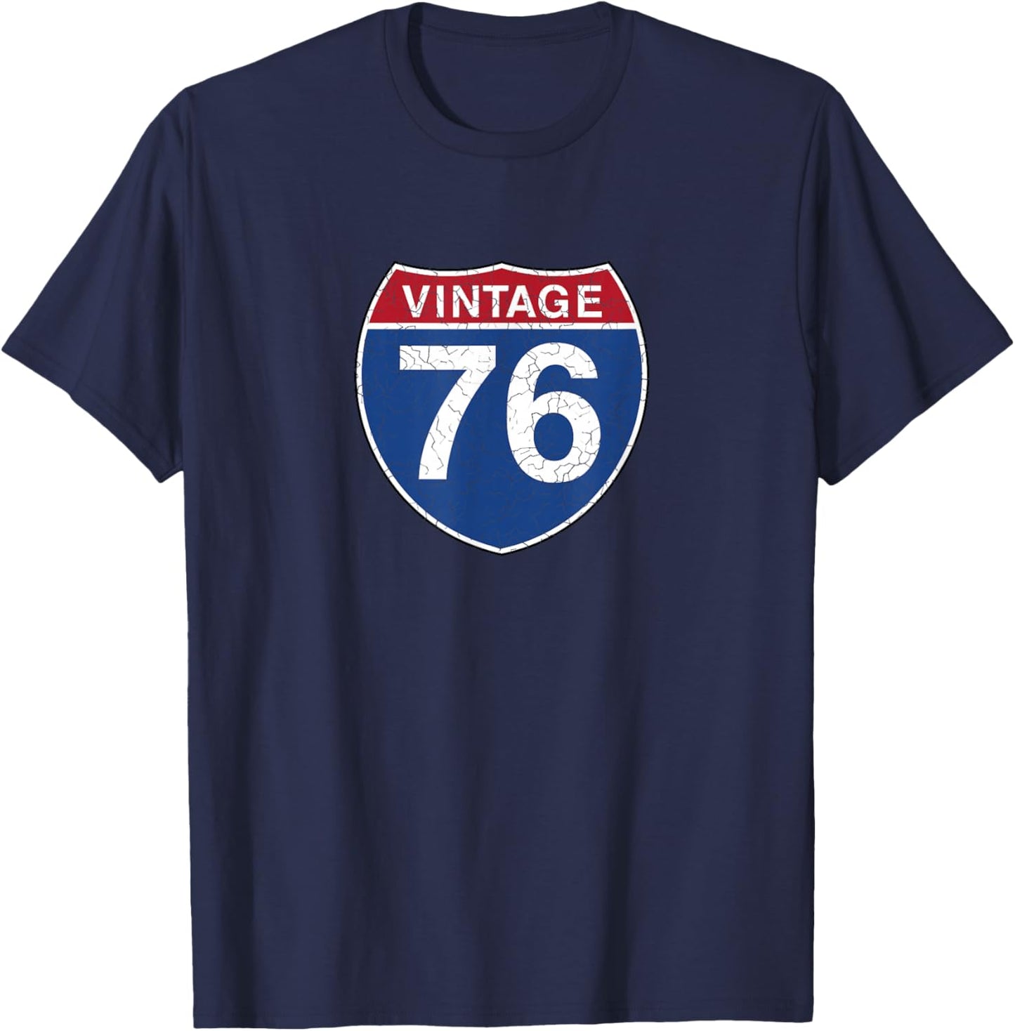 76 Vintage 50th Birthday Gift Ideas 1976 Road Sign T-Shirt - T-Shirt | Navy