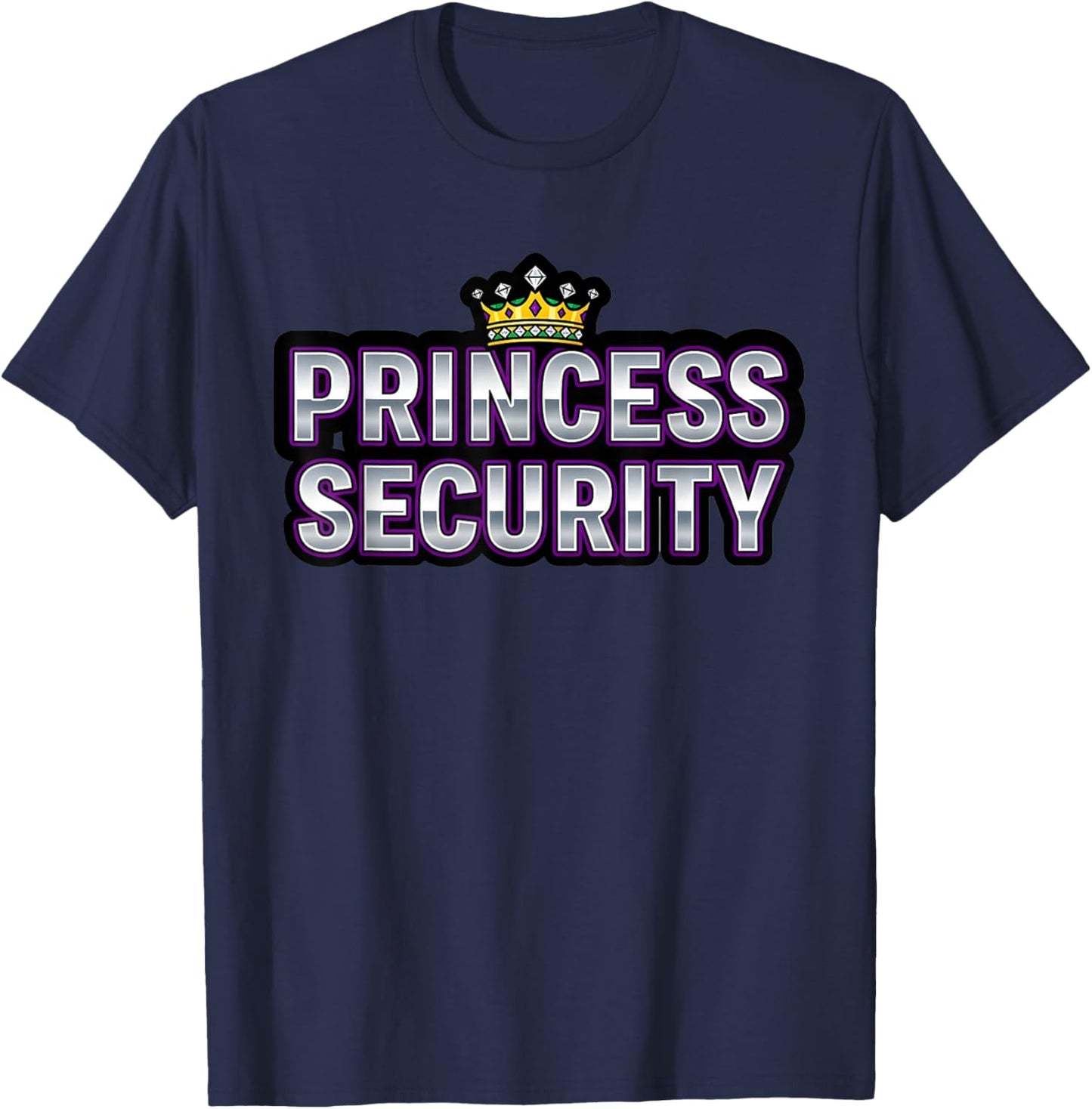 Princess Security Birthday Girls Cute Royal Matching T-Shirt - T-Shirt | Navy