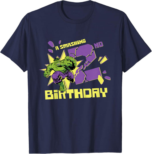 Marvel Super Heroes Hulk A Smashing 2nd Birthday Party T-Shirt - T-Shirt | Navy