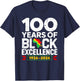 100 Years of Black Excellence Centennial Black History T-Shirt - T-Shirt | Navy