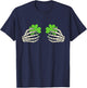 Skeleton Hands with Lucky Shamrock Funny Patrick's Day Women T-Shirt - T-Shirt | Navy