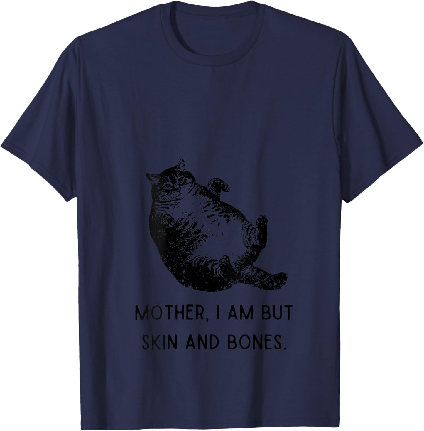 Cat Mother I Am But Skin and Bones V-Neck T-Shirt - T-Shirt | Navy