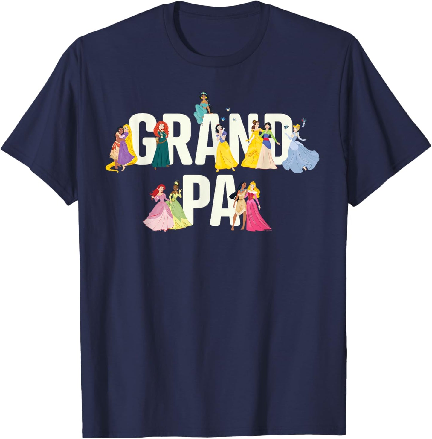Disney Princess Squad Grandpa Family Trip Vacation Reunion T-Shirt - T-Shirt | Navy