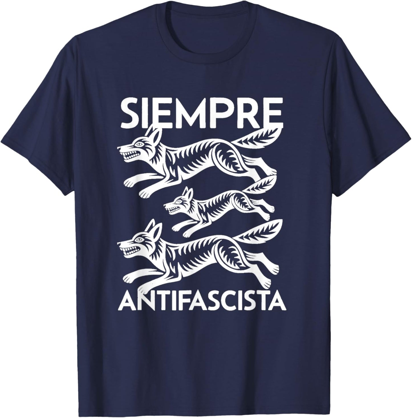Siempre Antifascista T-Shirt - T-Shirt | Navy