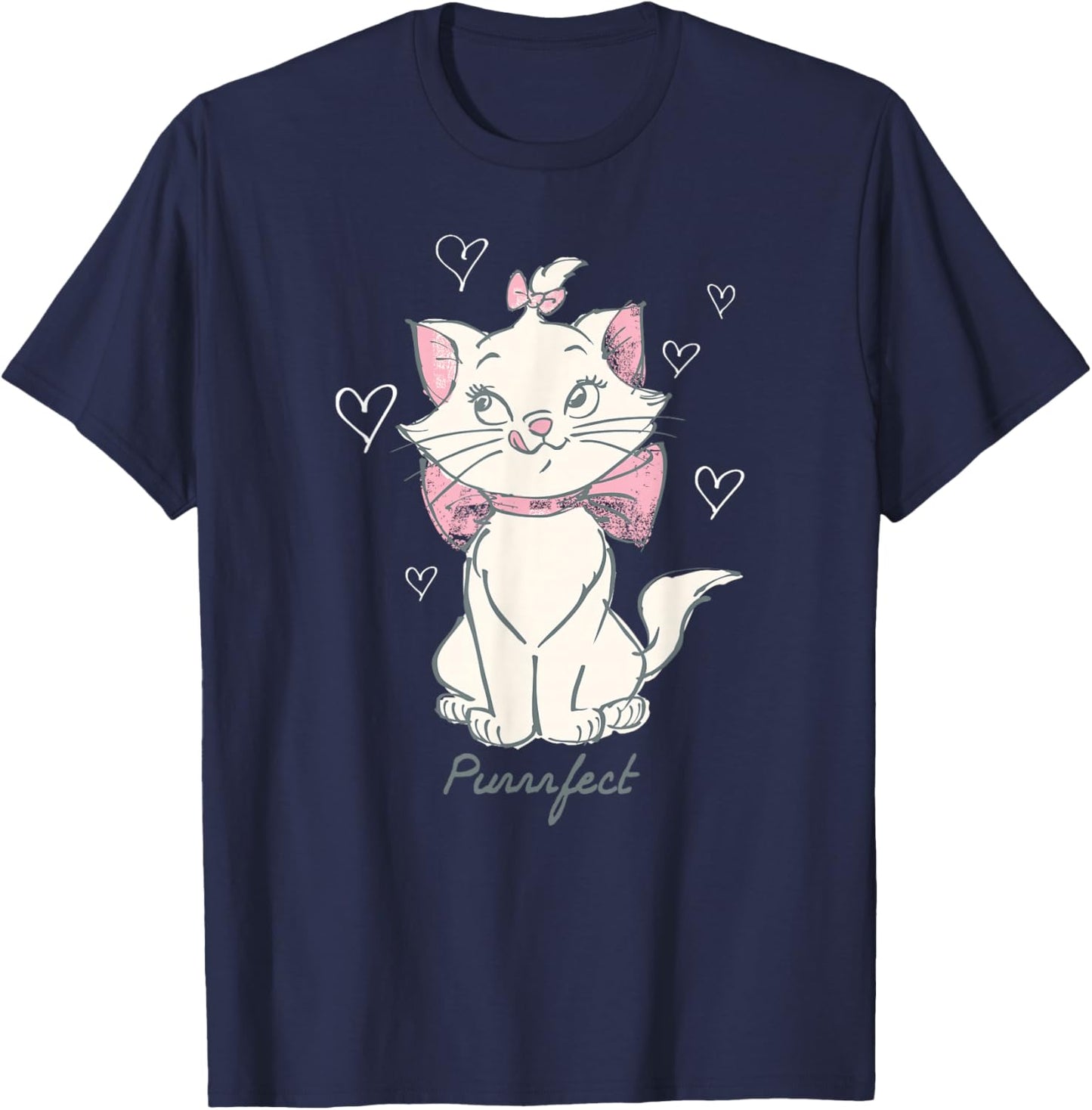 Disney The Aristocats Marie Purrfect Vintage Sketch Art T-Shirt - T-Shirt | Navy