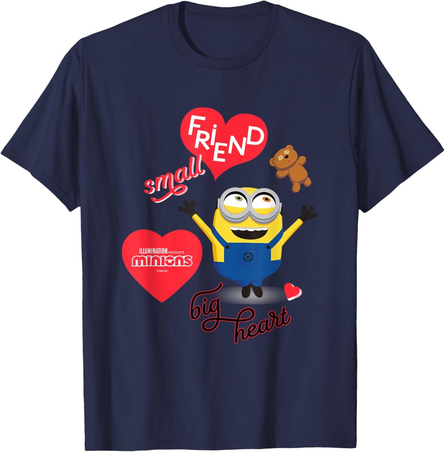 Minions Small Friend Big Heart T-Shirt - T-Shirt | Navy