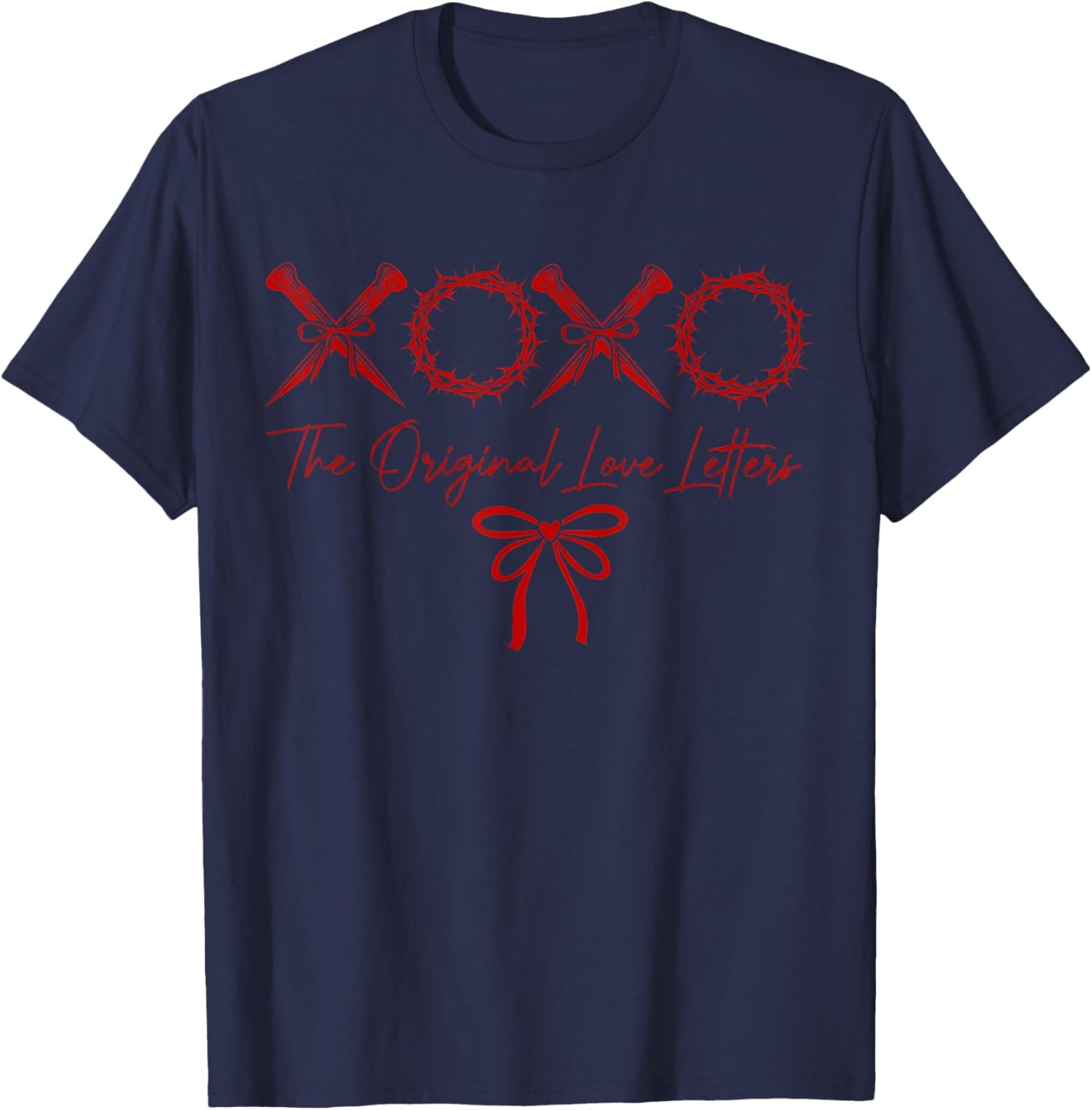 XOXO The Original Love Letters Christian Valentine’s Day T-Shirt - T-Shirt | Navy