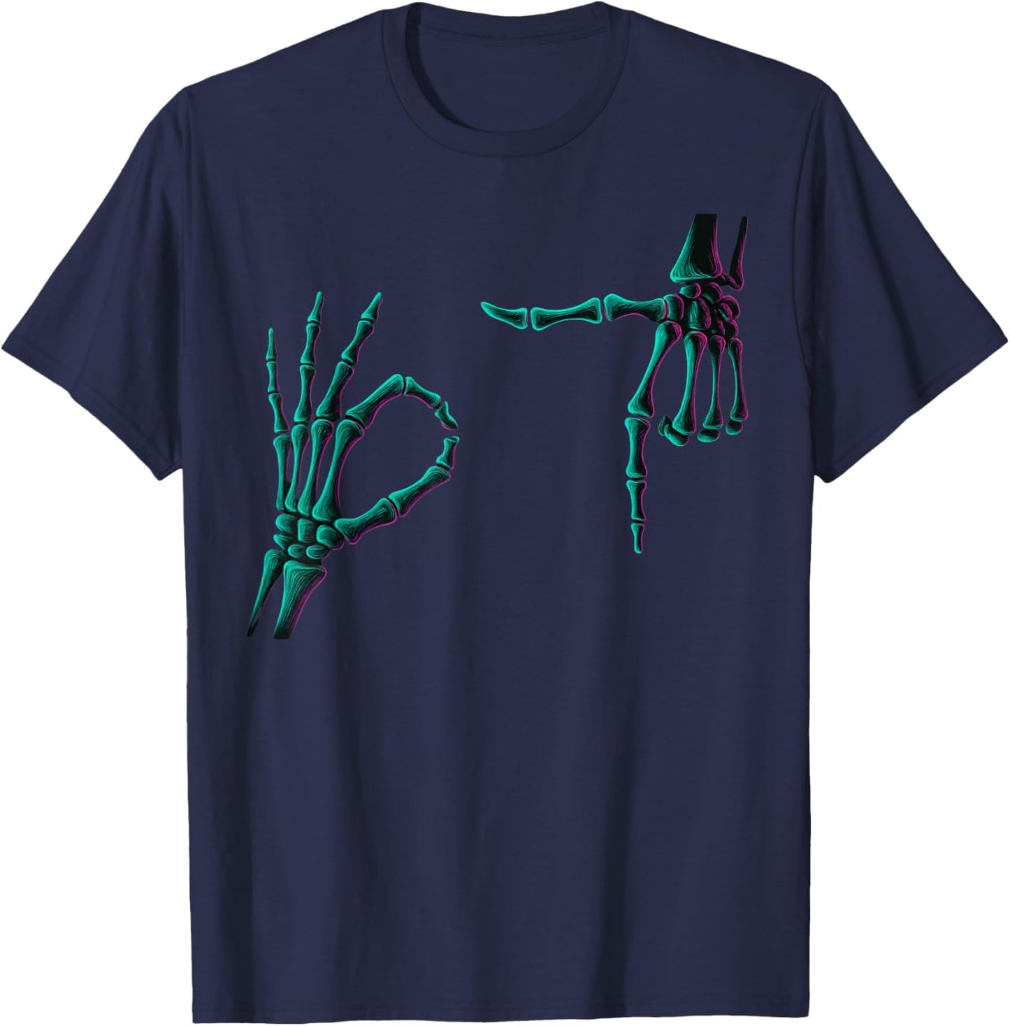 67 Meme Skeleton Hands 6 7 Halloween Six Seven Funny Meme T-Shirt - T-Shirt | Navy