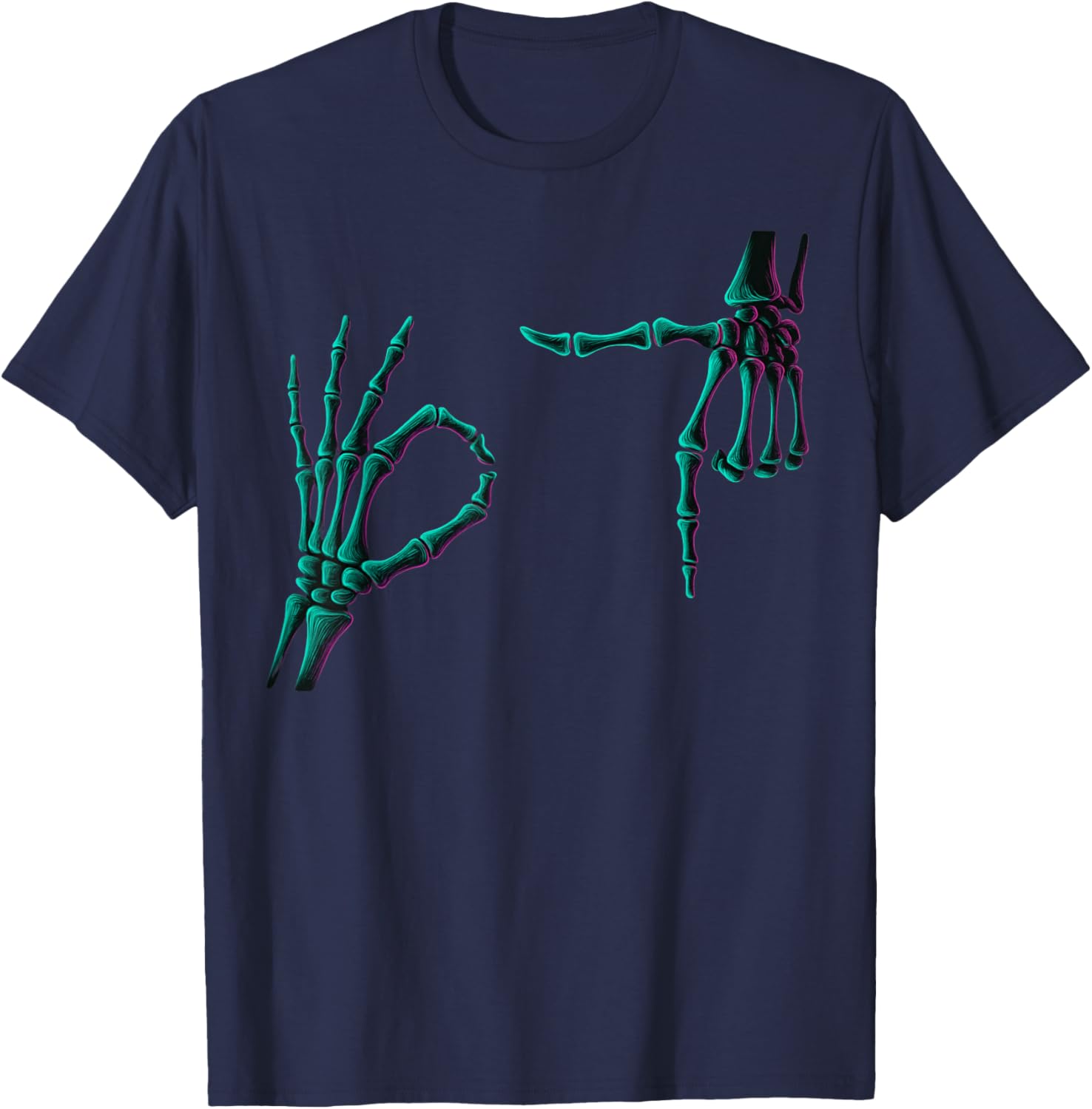 67 Meme Skeleton Hands 6 7 Halloween Six Seven Funny Meme T-Shirt - T-Shirt | Navy