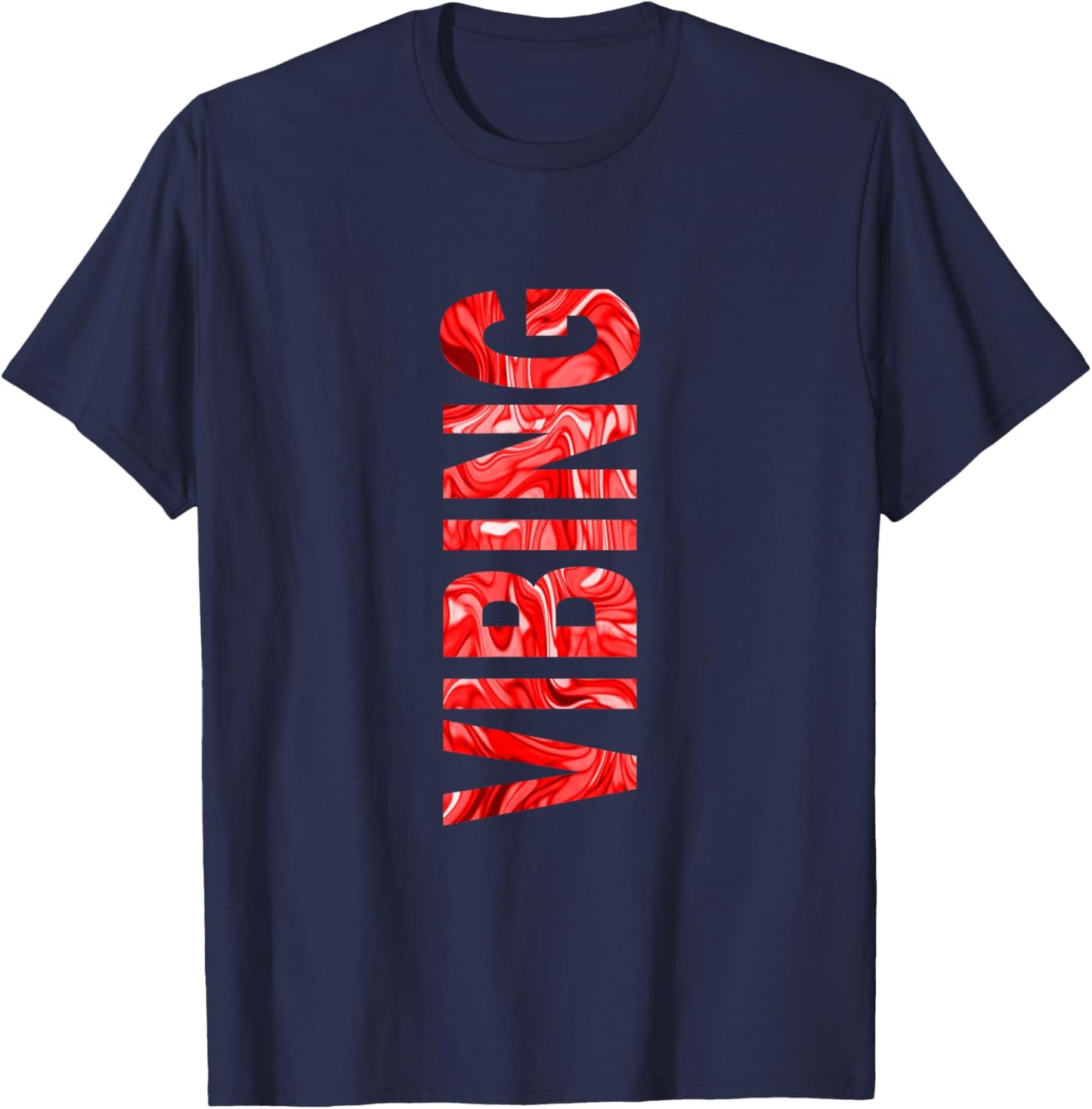 Red Color Vibing Liquid Red Graphic T-Shirt - T-Shirt | Navy