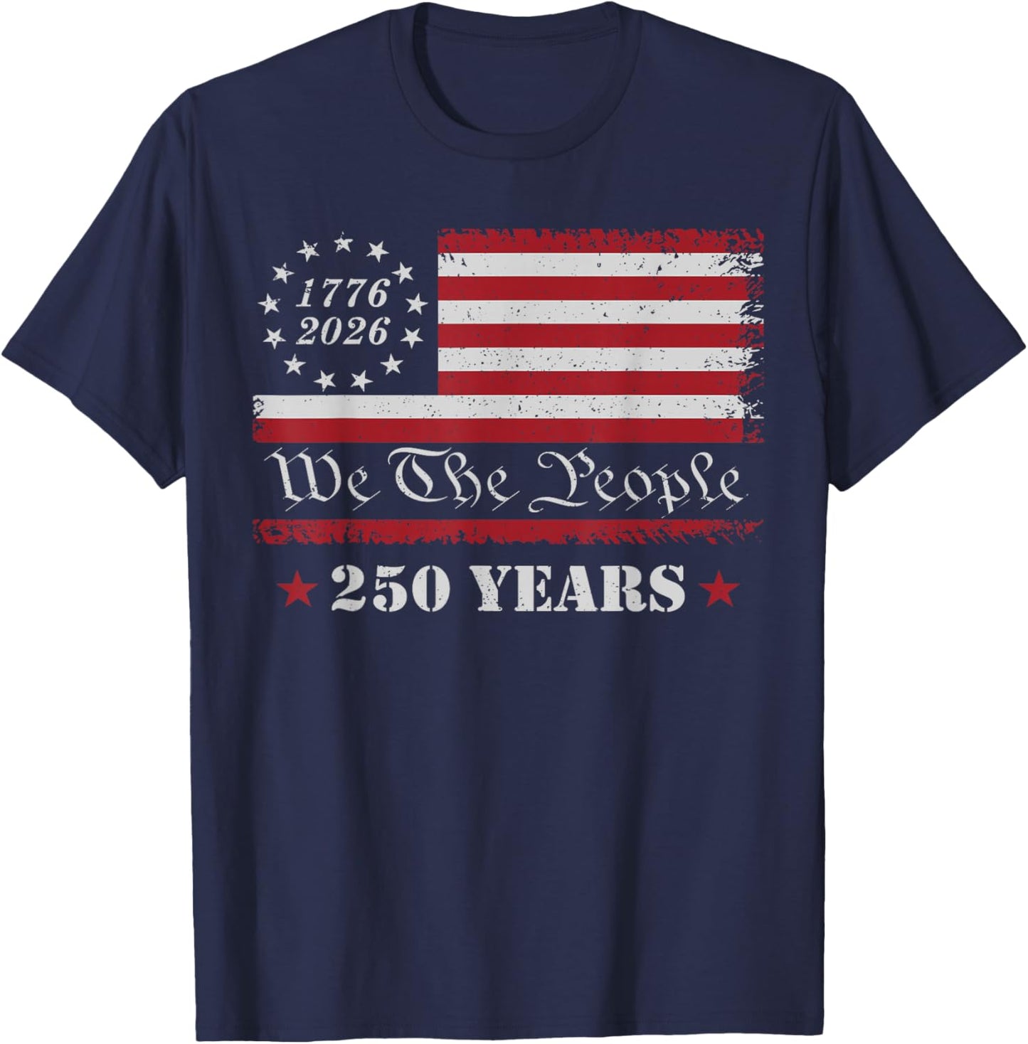 4th of July 1776 2026 USA 250 Years Patriotic T-Shirt - T-Shirt | Navy