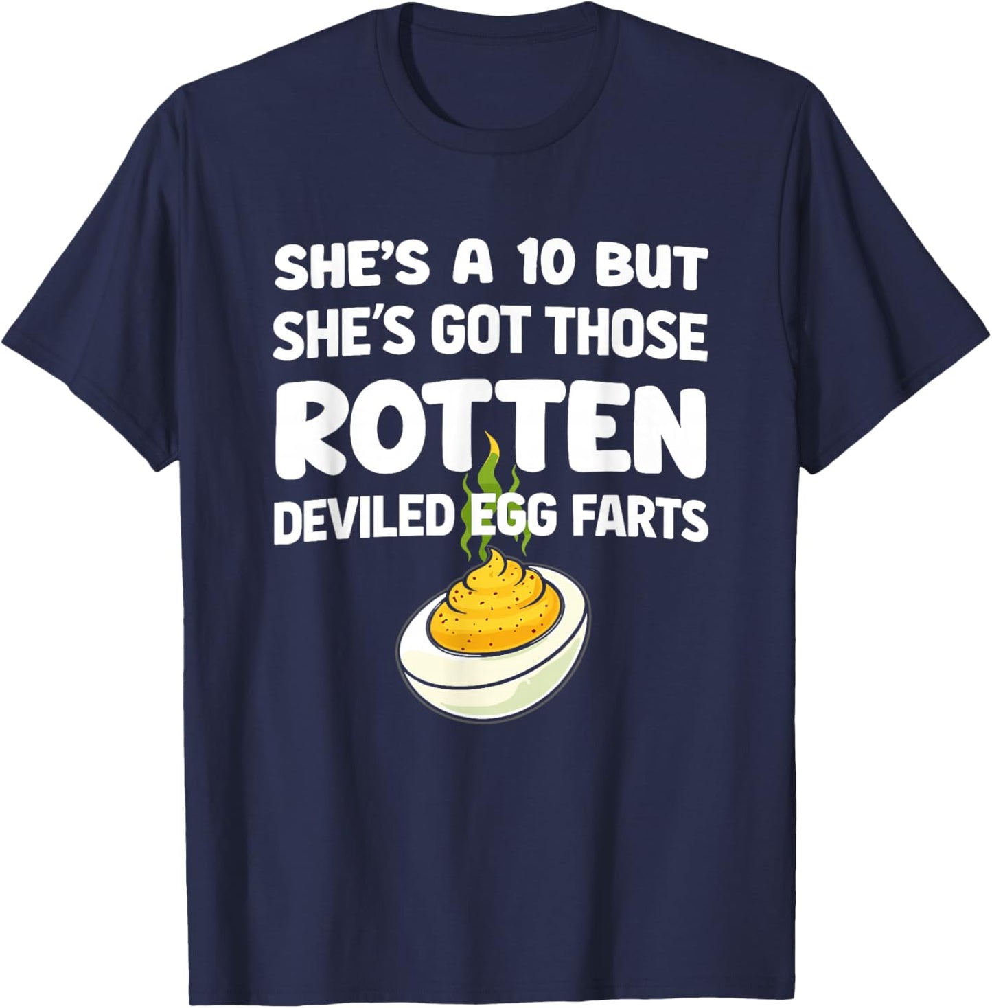 Funny Deviled Egg Fart T-Shirt - T-Shirt | Navy