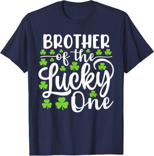 Brother of The Lucky One First Birthday St Patrick's Day T-Shirt - T-Shirt | Navy