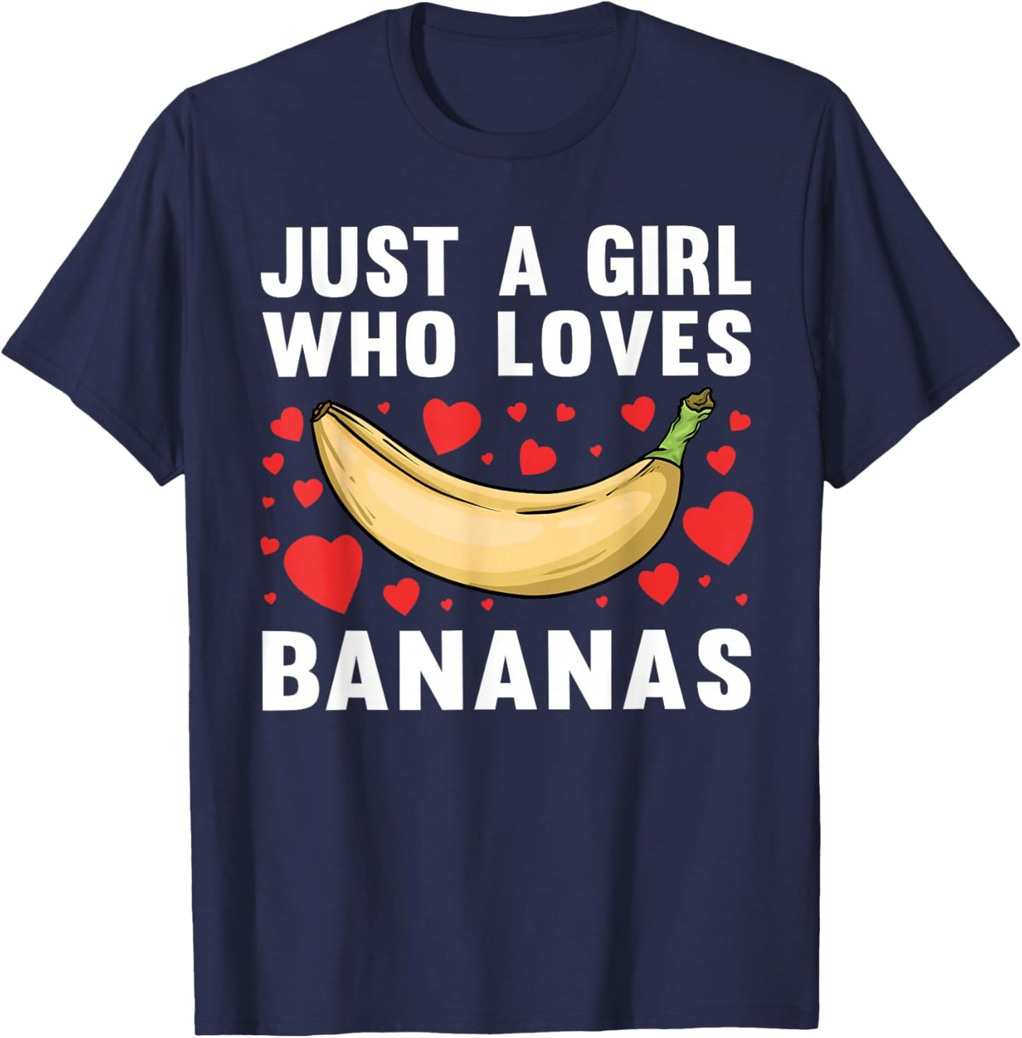 Cute Banana Design for Girls Women Kids Fruit Banana Lovers T-Shirt - T-Shirt | Navy
