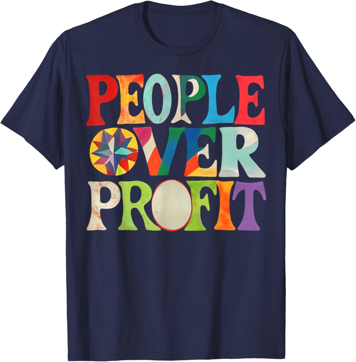 People Over Profit Equality Human Rights Social Justice T-Shirt - T-Shirt | Navy