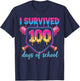 I Survived 100 Days of School Baseball 100th Day Kids Girls T-Shirt - T-Shirt | Navy